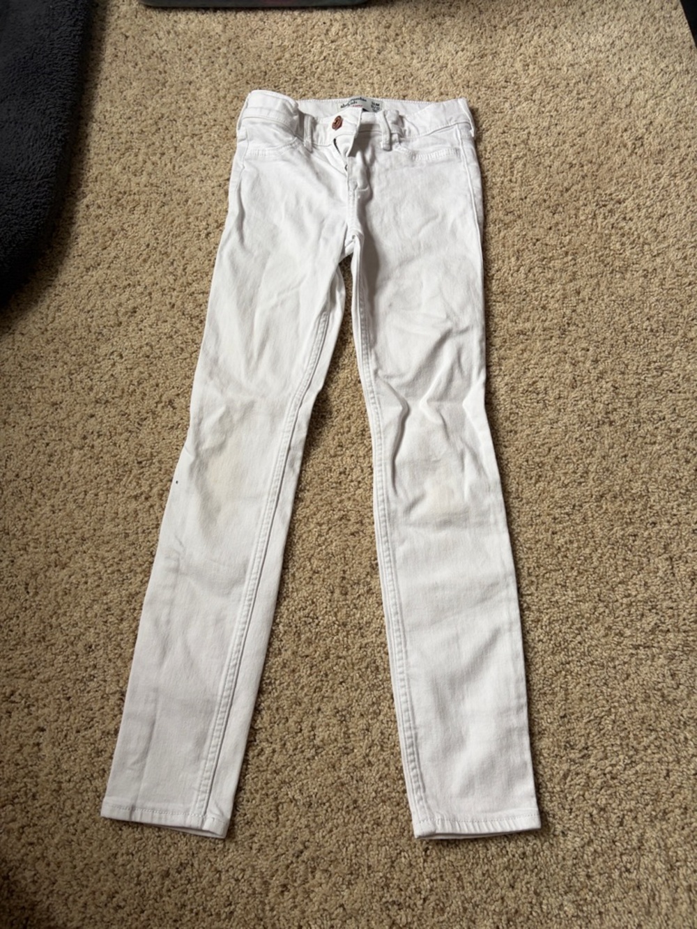 abercrombie kids White Super Skinny Jeans